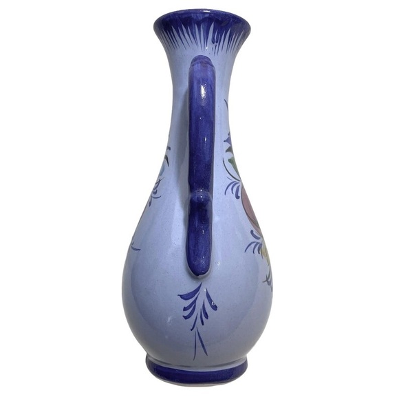 Vintage 1950s Signed Alcobaca Vestal Portugal Pottery Art Bud Vase Hand Painted - Picture 2 of 10